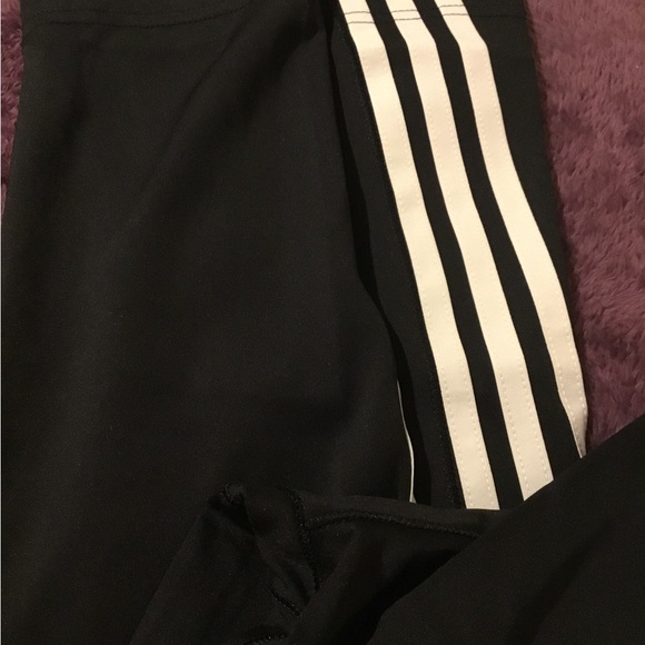 NWT Adidas High Waisted 3 Stripe Black Sports Leggings - Picture 4 of 12